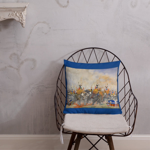 Antique Art Decorative Throw Pillow & Cushion Painting Battle Royale chair