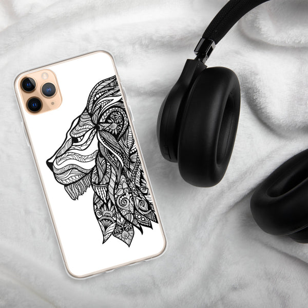 iPhone Case Mandala Lion White Background