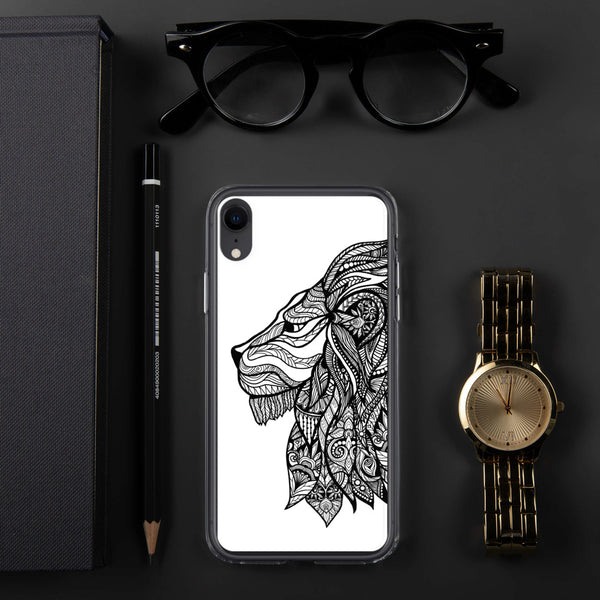 iPhone Case Mandala Lion White Background