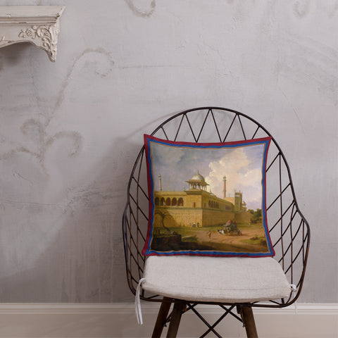 Vintage Art Print  Decorative Throw Pillow / Cushion including insert, 18x18  & 22x22 inches Jama Masjid