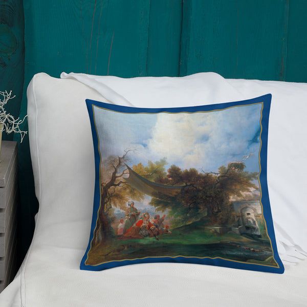 Antique Art Print Decorative Throw Pillow & Cushion Delhi Picnic