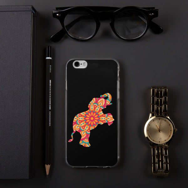 iPhone Case Mandala Elephant Black
