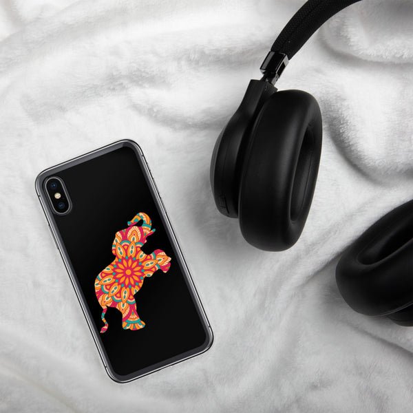 iPhone Case Mandala Elephant Black