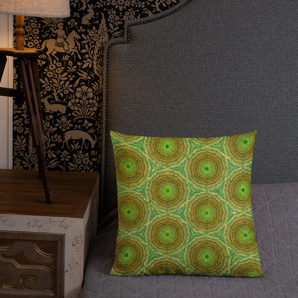 Art Premium  Decorative Throw Pillow & Cushion - Green Marigold