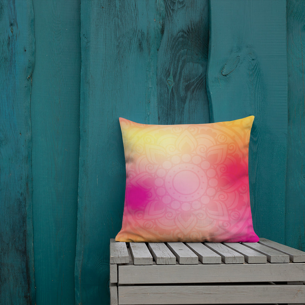 Antique Art Print Decorative Throw Pillow & Cushion - Holi Mandala