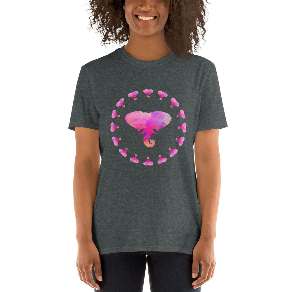 Cotton Unisex T-Shirt Pink Elephant