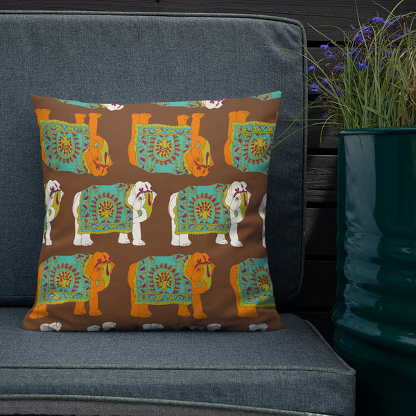 Antique Art Print Decorative Throw Pillow & Cushion - Elephant Print
