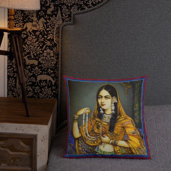 Antique Art Print Decorative Throw Pillow & Cushion Zeenat bed