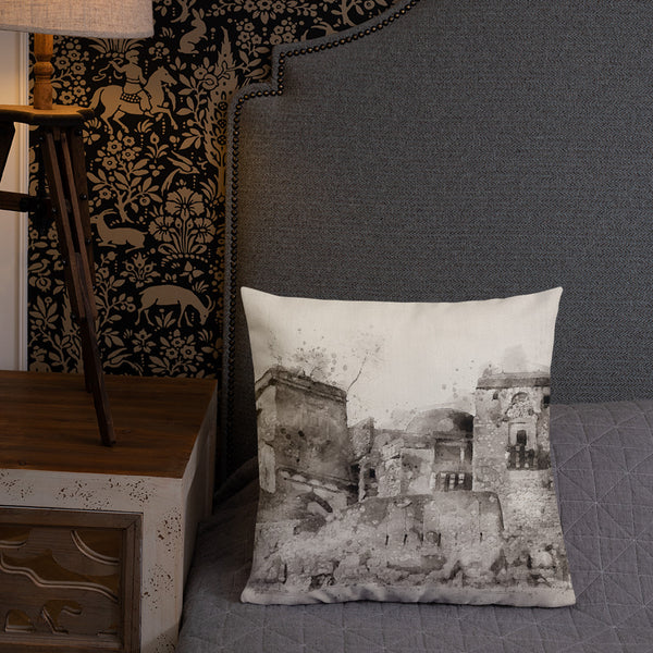 Antique Art Print Decorative Throw Pillow & Cushion Ranthambore Bed