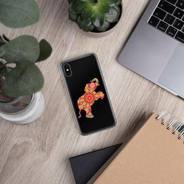 iPhone Case Mandala Elephant Black