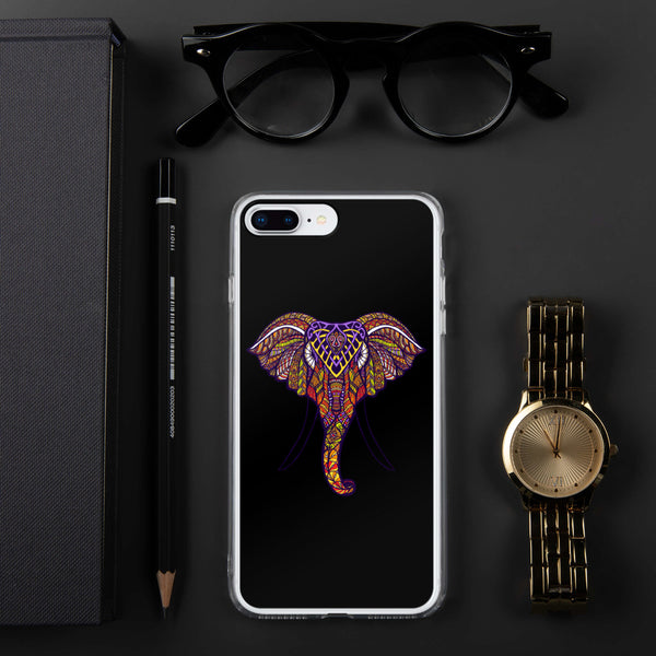 iPhone Case Mandala Elephant Black