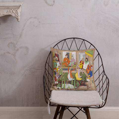 Antique Art Print Decorative Throw Pillow & Cushion Court Dancers Chair