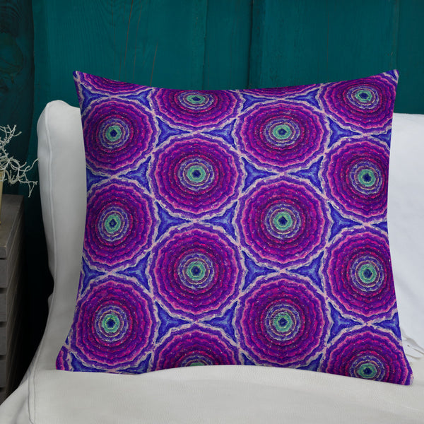 Vintage Art Print Decorative Throw Pillow / Cushion including insert, 18x18  & 22x22 inches Purple Marigold