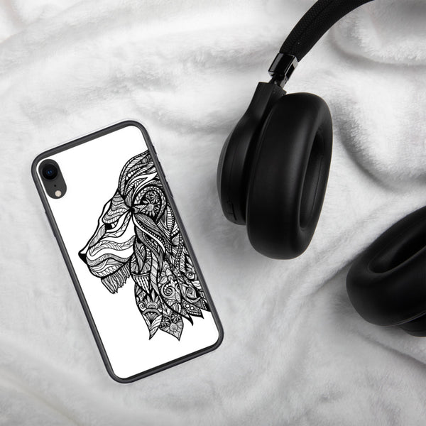 iPhone Case Mandala Lion White Background