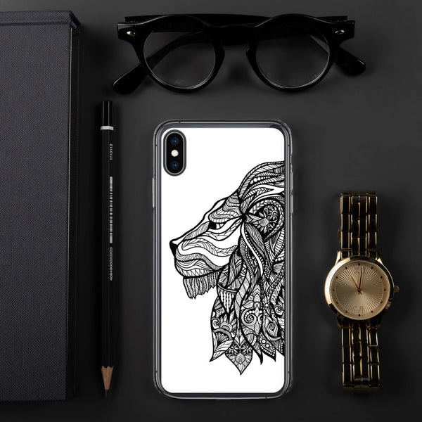 iPhone Case Mandala Lion White Background