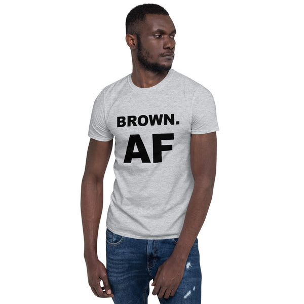 Cotton Unisex T-Shirt Brown AF White