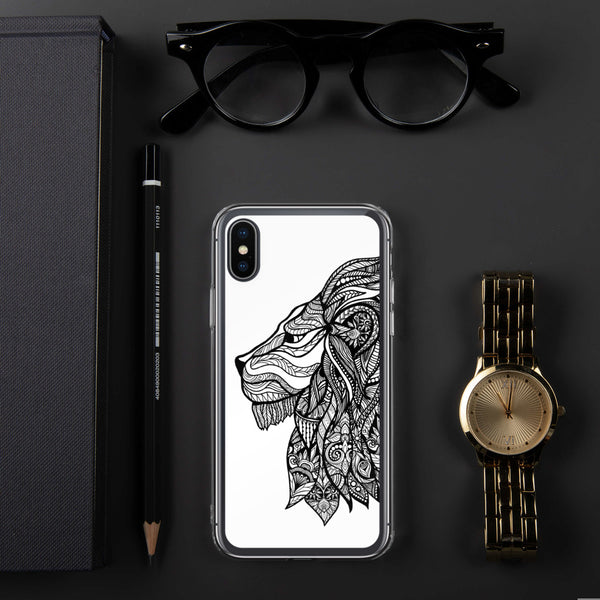 iPhone Case Mandala Lion White Background