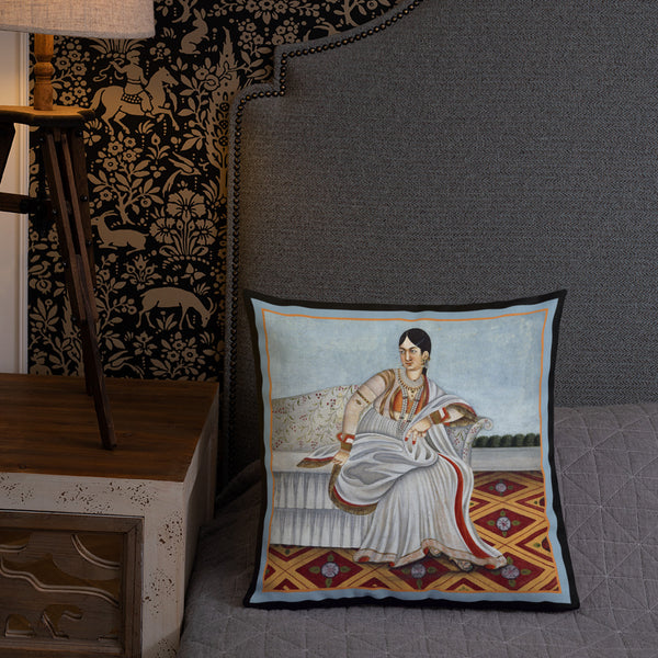 Antique Art Decorative Throw Pillow & Cushion Lady Grey bed