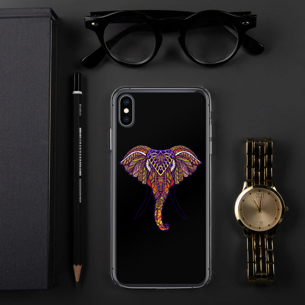 iPhone Case Mandala Elephant Black