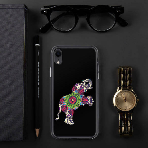 iPhone Case Mandala Elephant Black