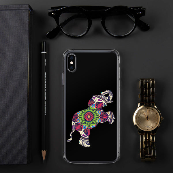iPhone Case Mandala Elephant Black