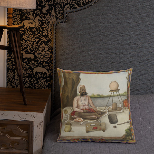 Antique Art Print Decorative Throw Pillow & Cushion Mendicant chair bed