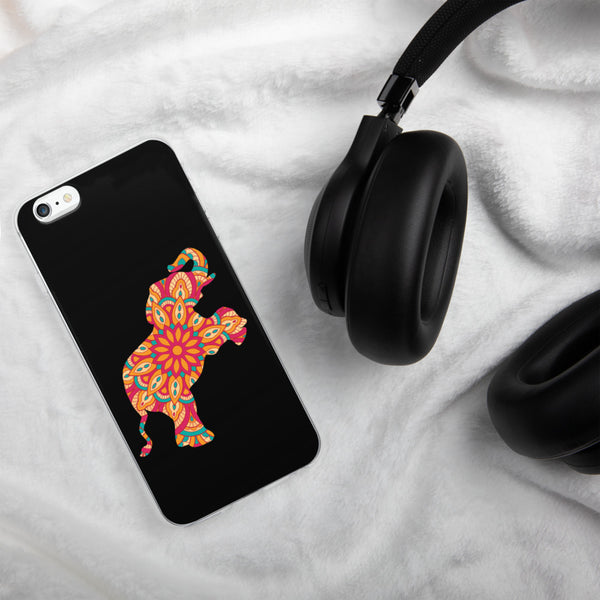 iPhone Case Mandala Elephant Black