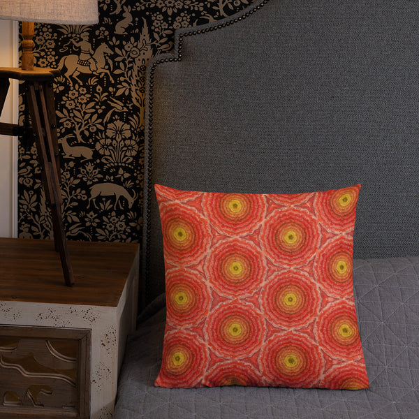 Vintage Art Print  Decorative Throw Pillow / Cushion including insert, 18x18  & 22x22 inches Crimson Marigold