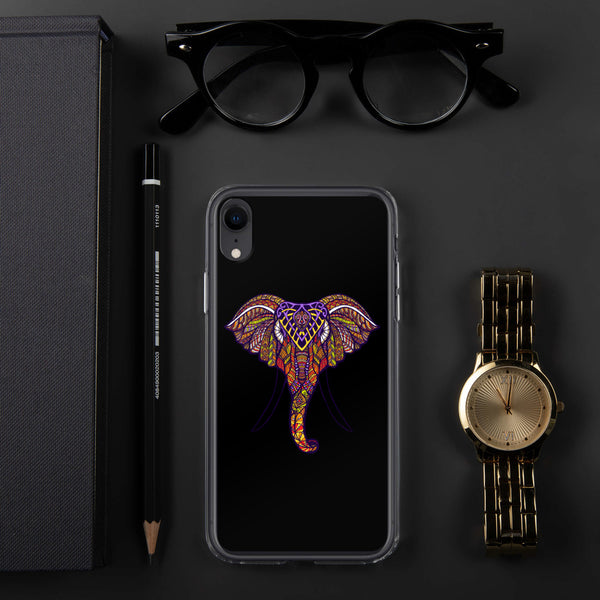 iPhone Case Mandala Elephant Black