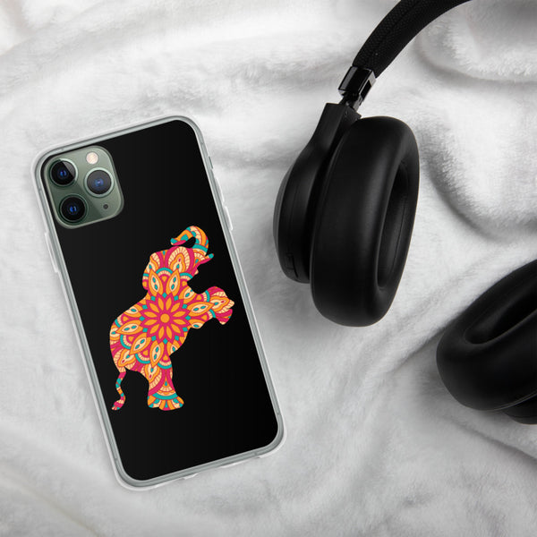 iPhone Case Mandala Elephant Black