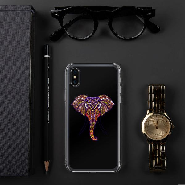 iPhone Case Mandala Elephant Black