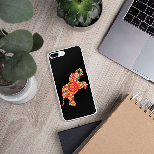 iPhone Case Mandala Elephant Black