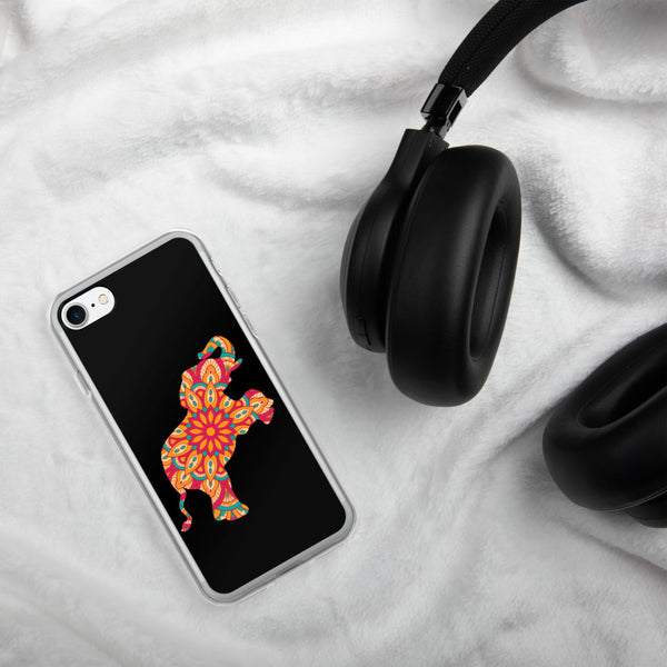 iPhone Case Mandala Elephant Black