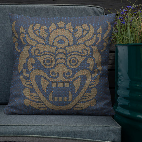 Art Premium  Decorative Throw Pillow & Cushion - Barong Blue
