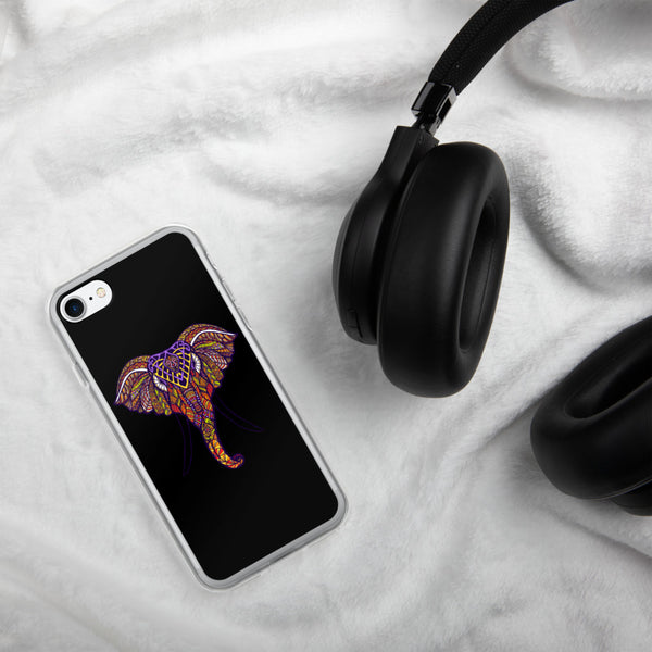 iPhone Case Mandala Elephant Black