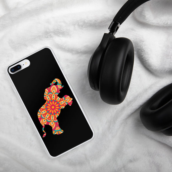 iPhone Case Mandala Elephant Black