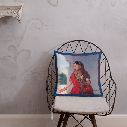 Antique Art Print Decorative Throw Pillow & Cushion Red Courtesan chair
