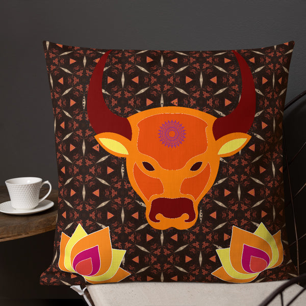 Art Premium  Decorative Throw Pillow & Cushion - Nandi Lotus