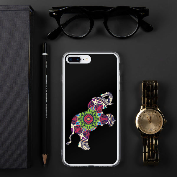 iPhone Case Mandala Elephant Black