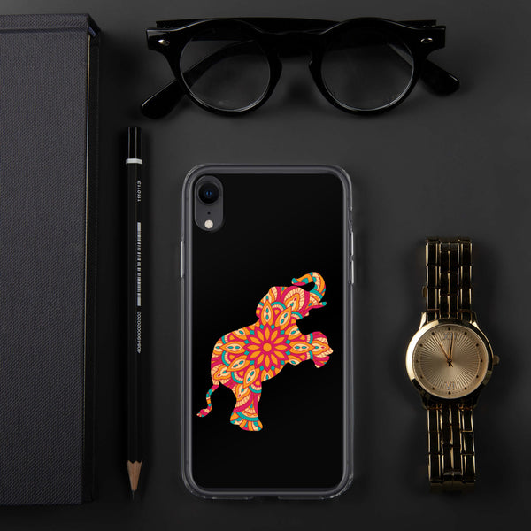 iPhone Case Mandala Elephant Black