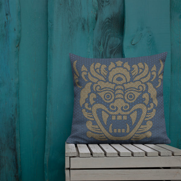Art Premium  Decorative Throw Pillow & Cushion - Barong Blue
