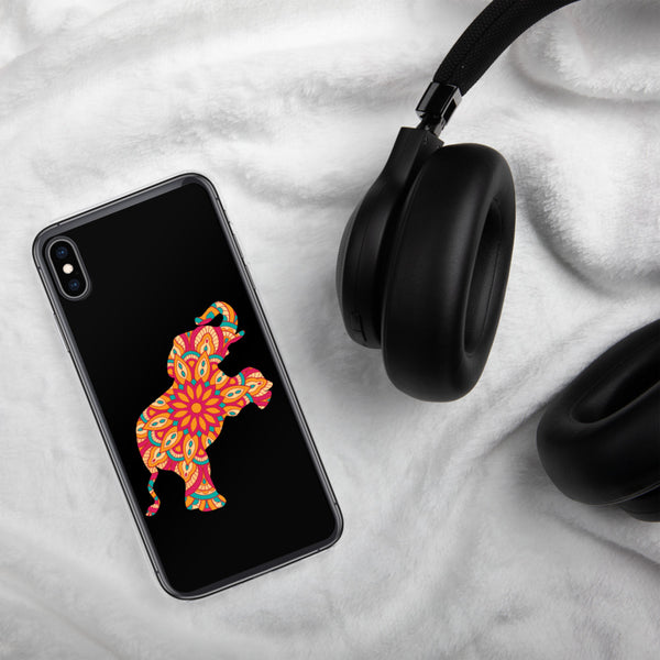 iPhone Case Mandala Elephant Black