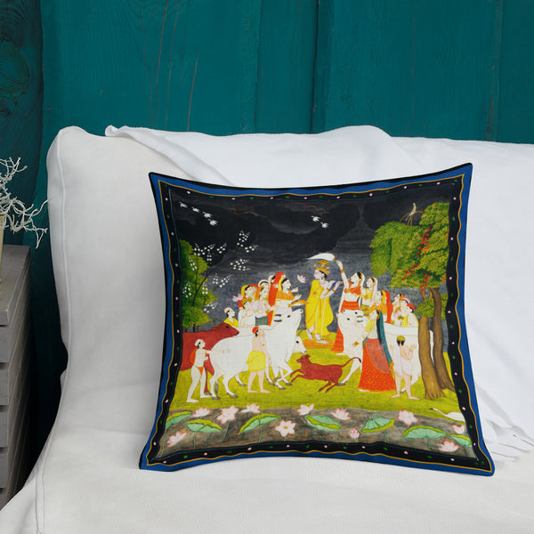 Antique Art Print Decorative Throw Pillow & Cushion Radha Krishna couch