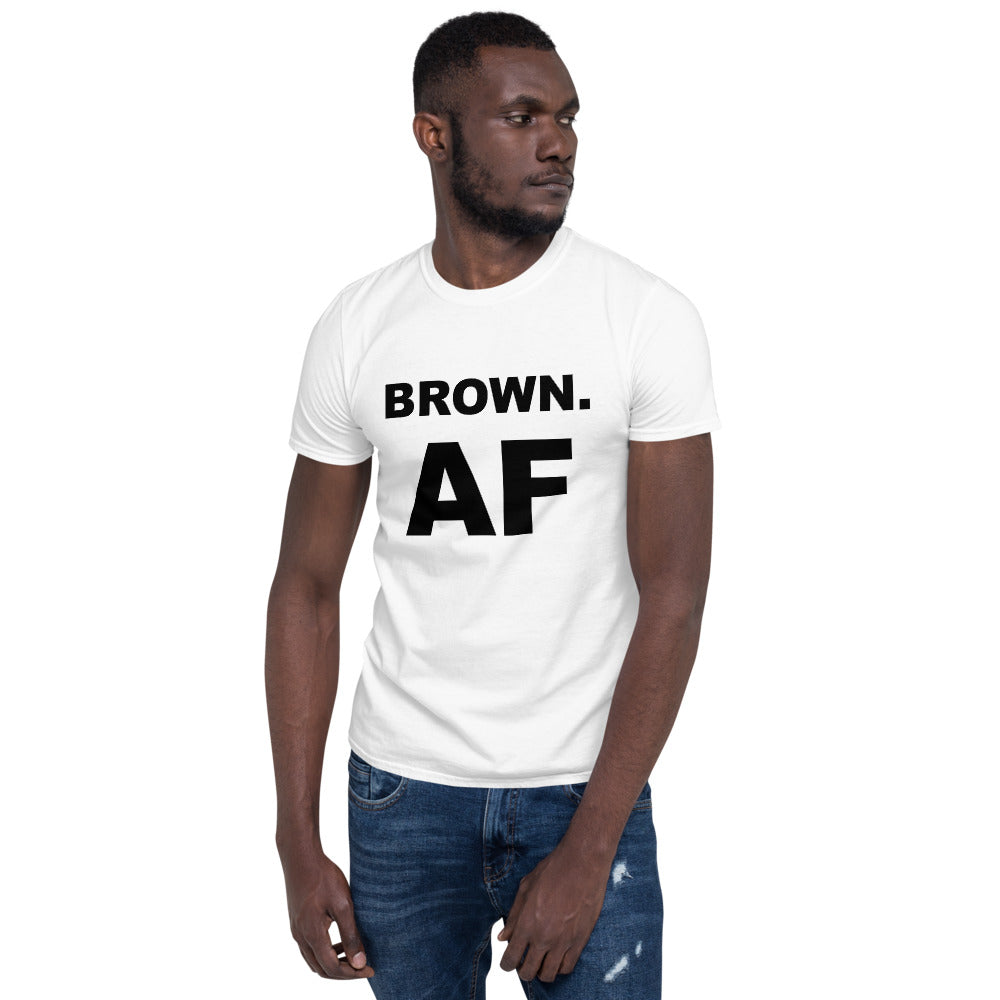 Cotton Unisex T-Shirt Brown AF White
