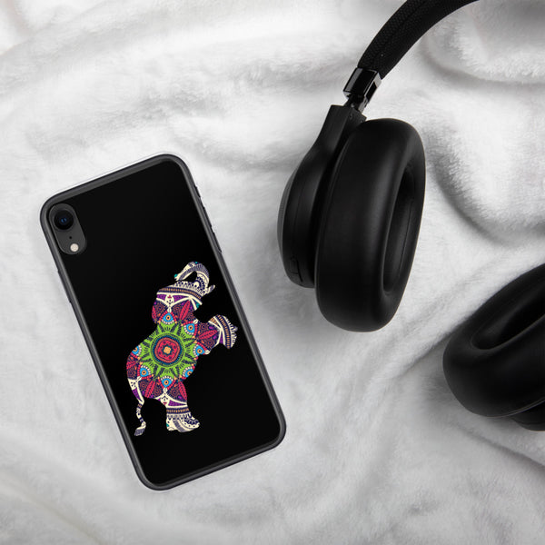 iPhone Case Mandala Elephant Black