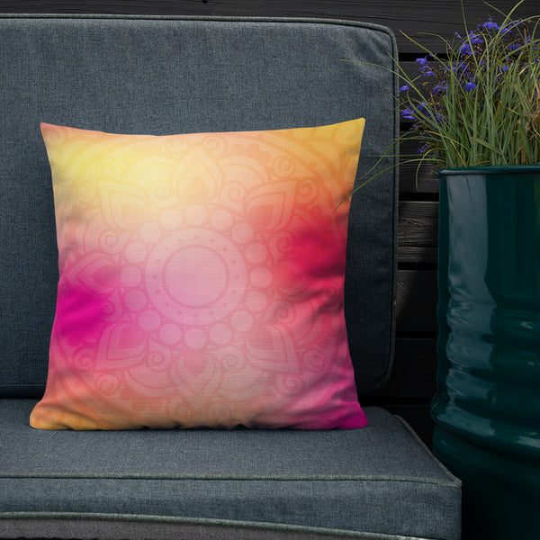 Antique Art Print Decorative Throw Pillow & Cushion - Holi Mandala