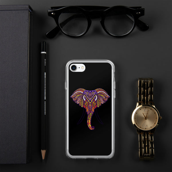 iPhone Case Mandala Elephant Black