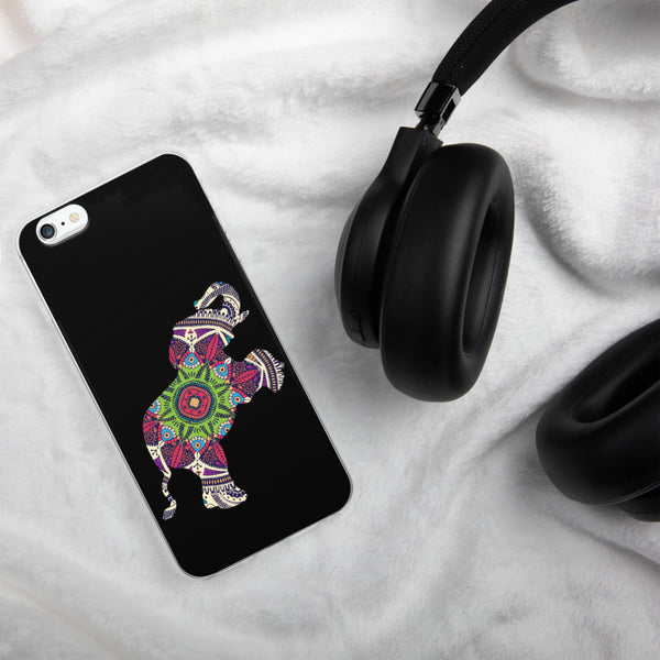 iPhone Case Mandala Elephant Black