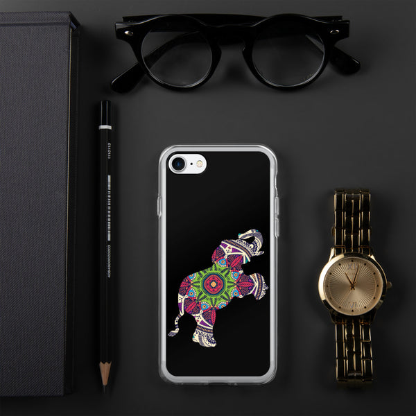 iPhone Case Mandala Elephant Black