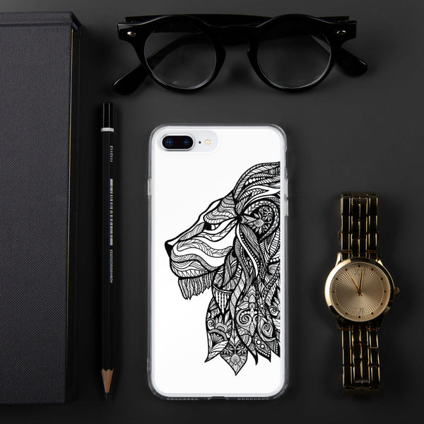 iPhone Case Mandala Lion White Background